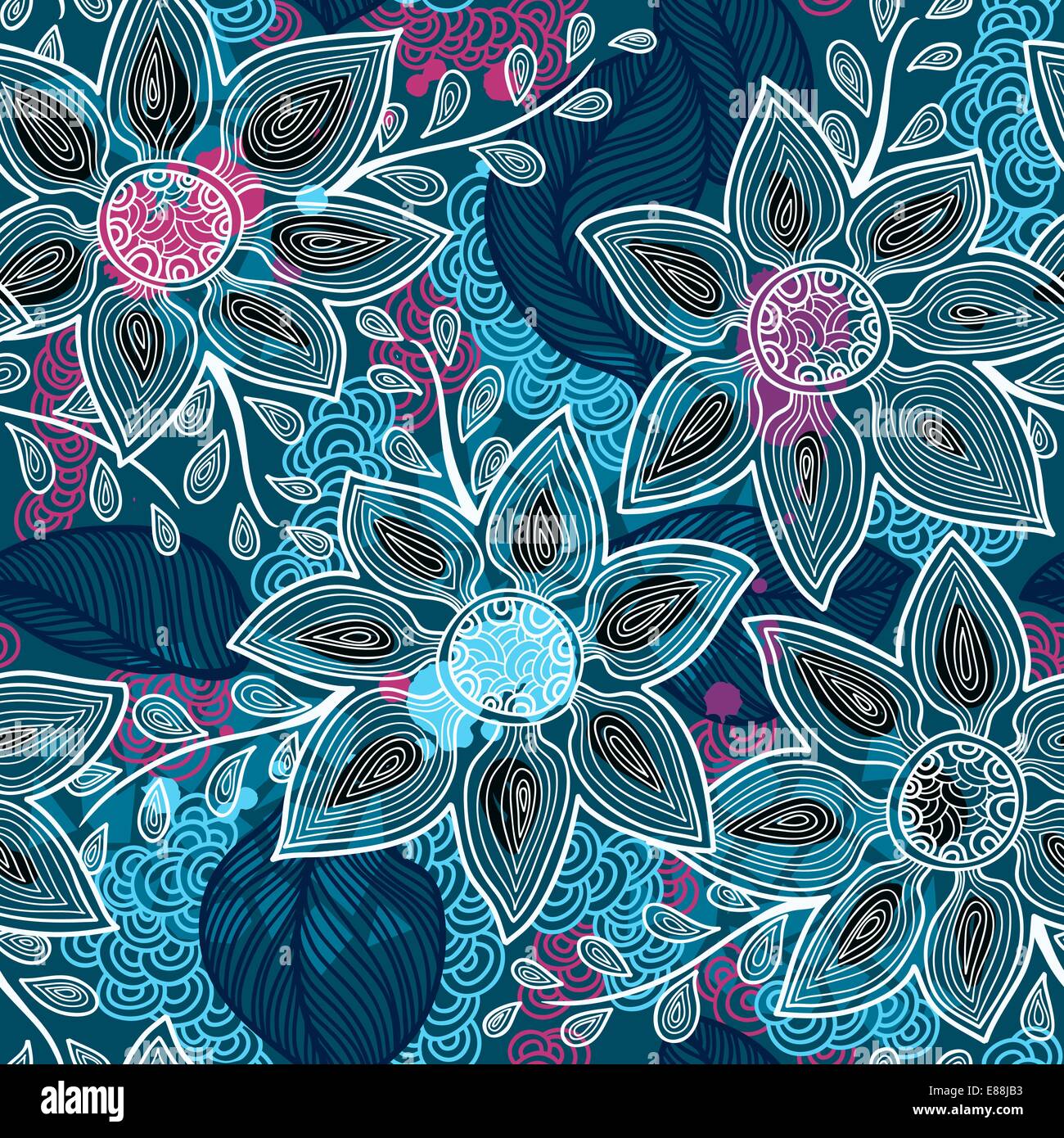 vector floral seamless pattern Stock Vector Image & Art - Alamy