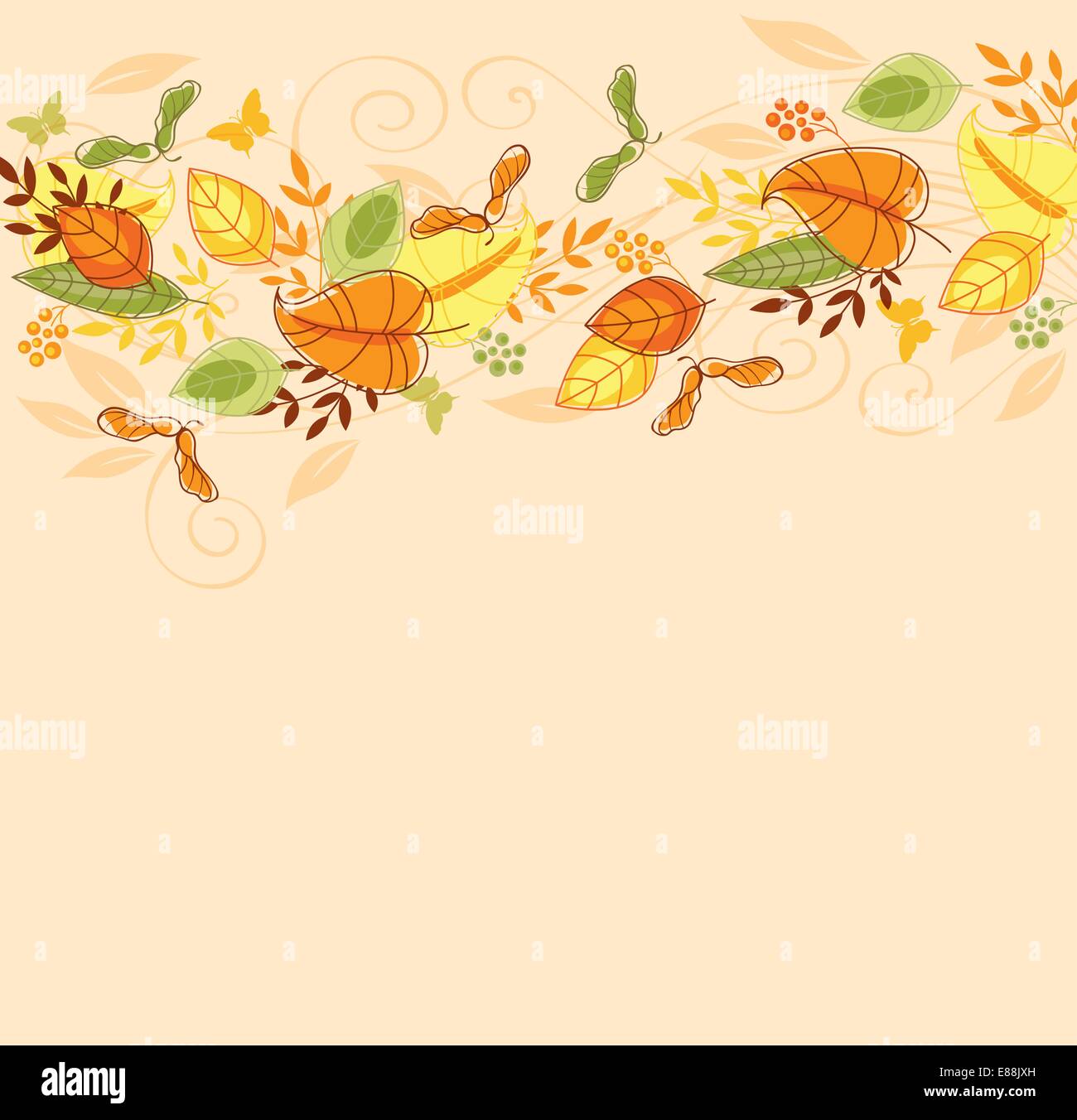 Vector decorative background with autumn leaves Stock Vector Image ...