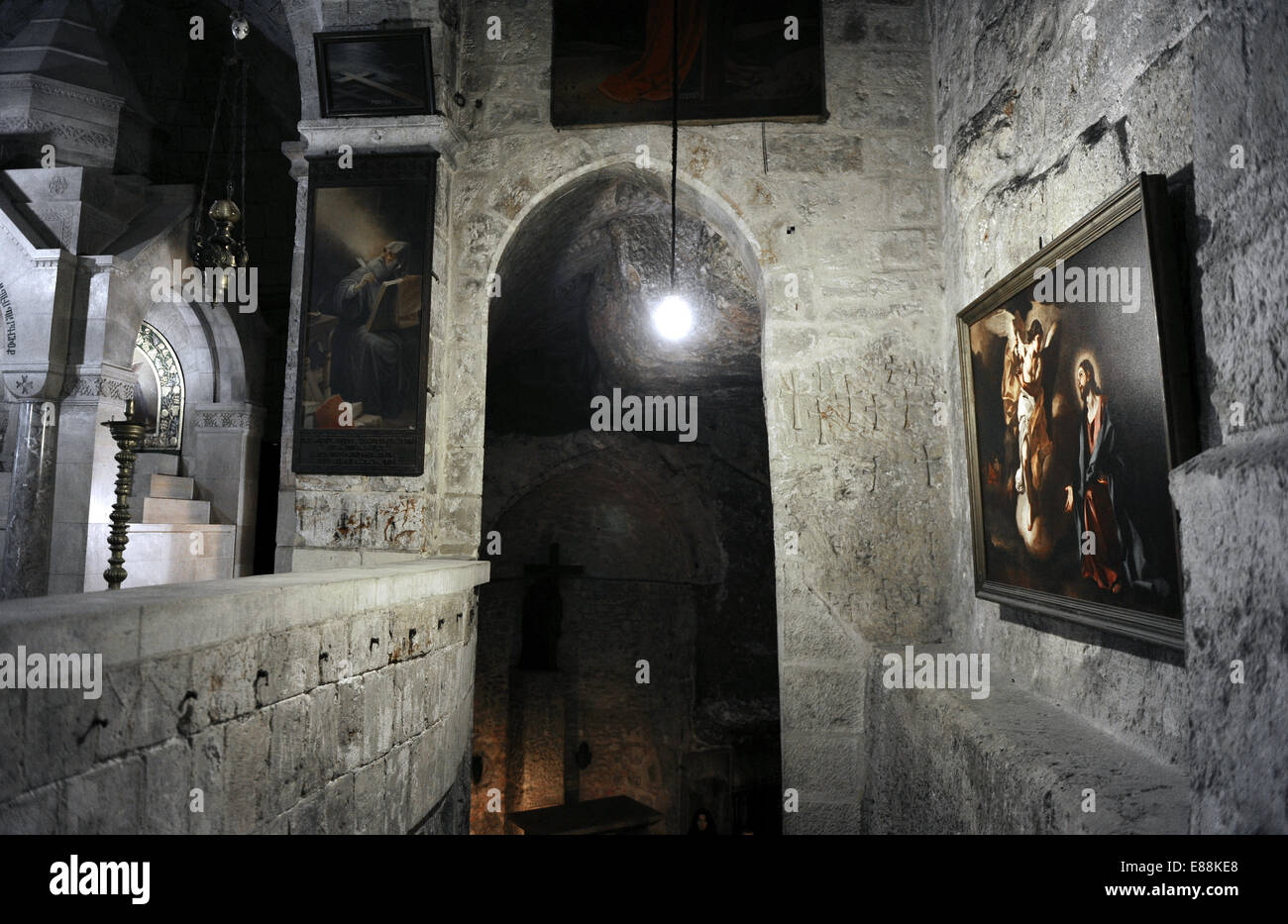 Israel. Jerusalem. Basilica of the Holy Sepulchre. Chapel. Chapel of the Invention of the Cross. Inside. Stock Photo