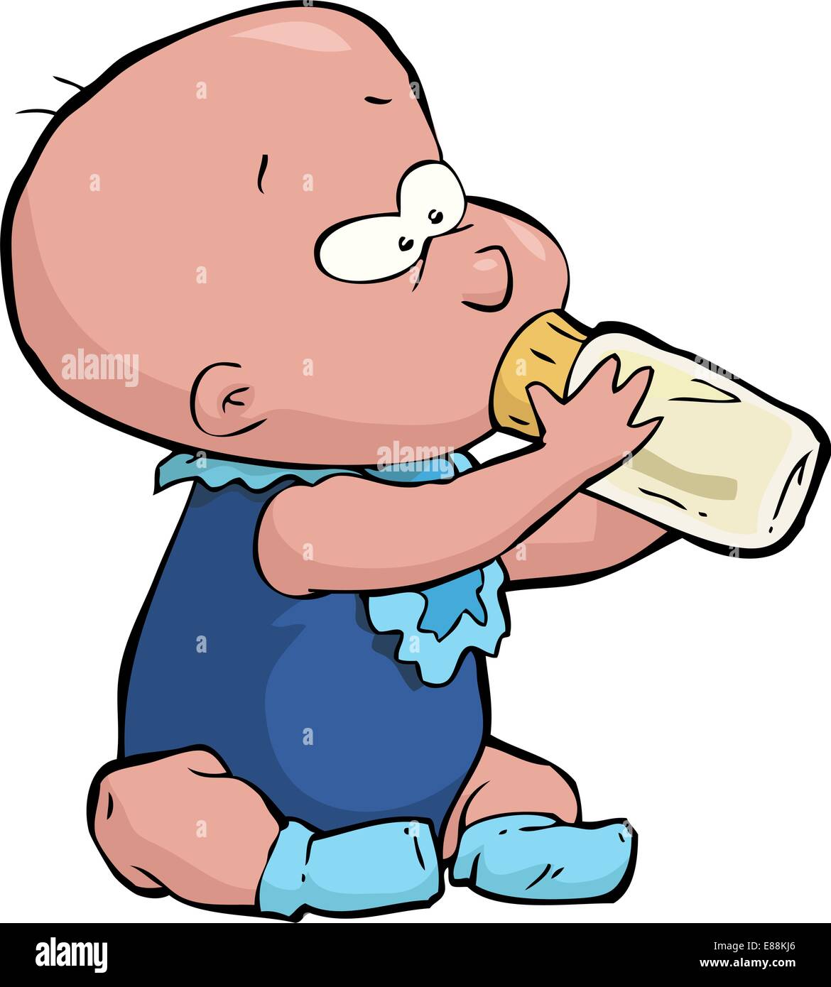 Baby With A Bottle Of Milk Vector Illustration Stock Vector Image Art Alamy
