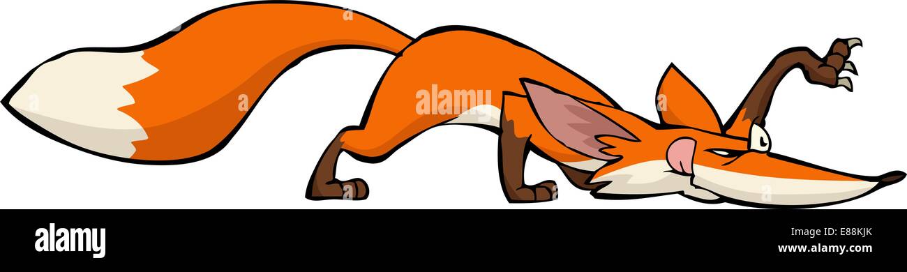 Crouching fox on white background vector illustration Stock Vector