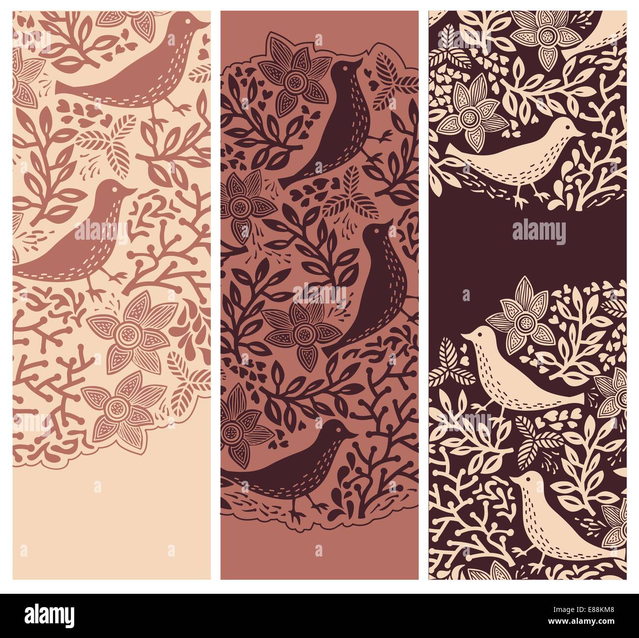 vector set of abstract floral cards Stock Vector Image & Art - Alamy