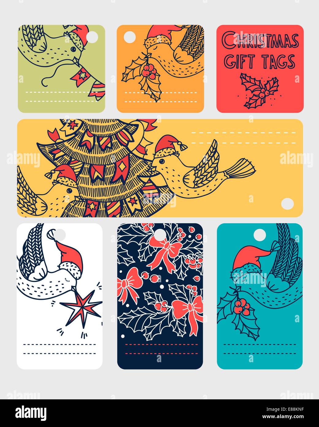 Vector set of Christmas gift tags Stock Vector Image & Art - Alamy