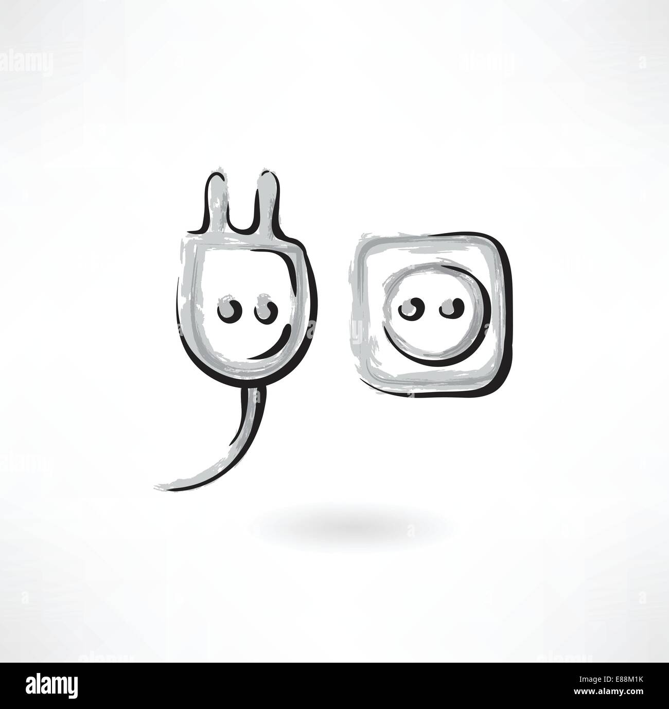 plug and socket grunge icon Stock Vector Image & Art - Alamy