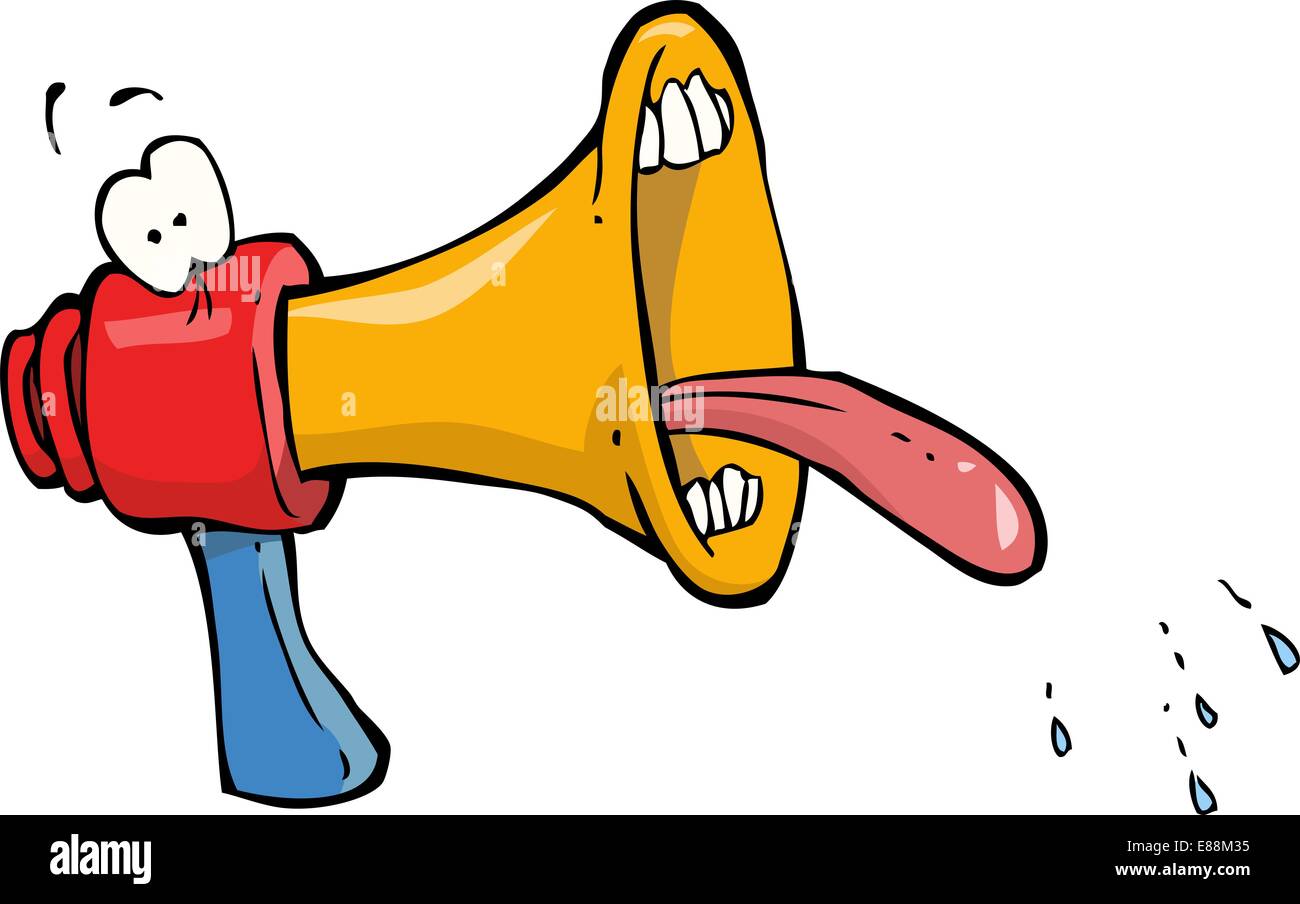 Funny megaphone on white background vector illustration Stock Vector