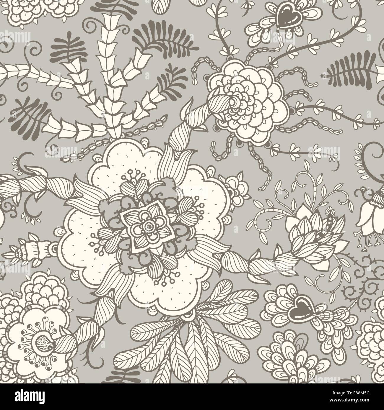 vector floral seamless pattern Stock Vector Image & Art - Alamy