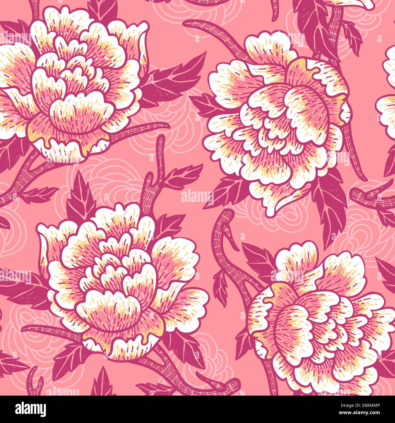 vector floral seamless pattern with vintage blooming roses Stock Vector ...
