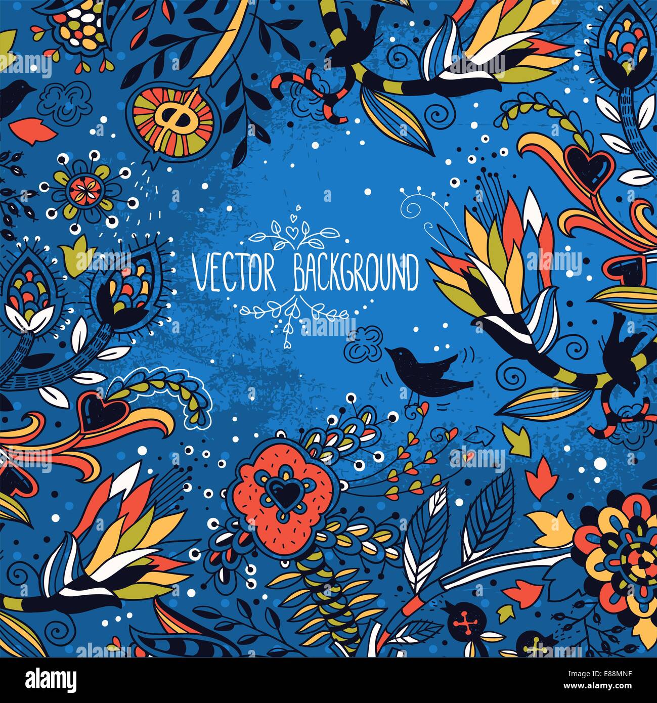 vector floral background with abstract colorful plants and flowers ...
