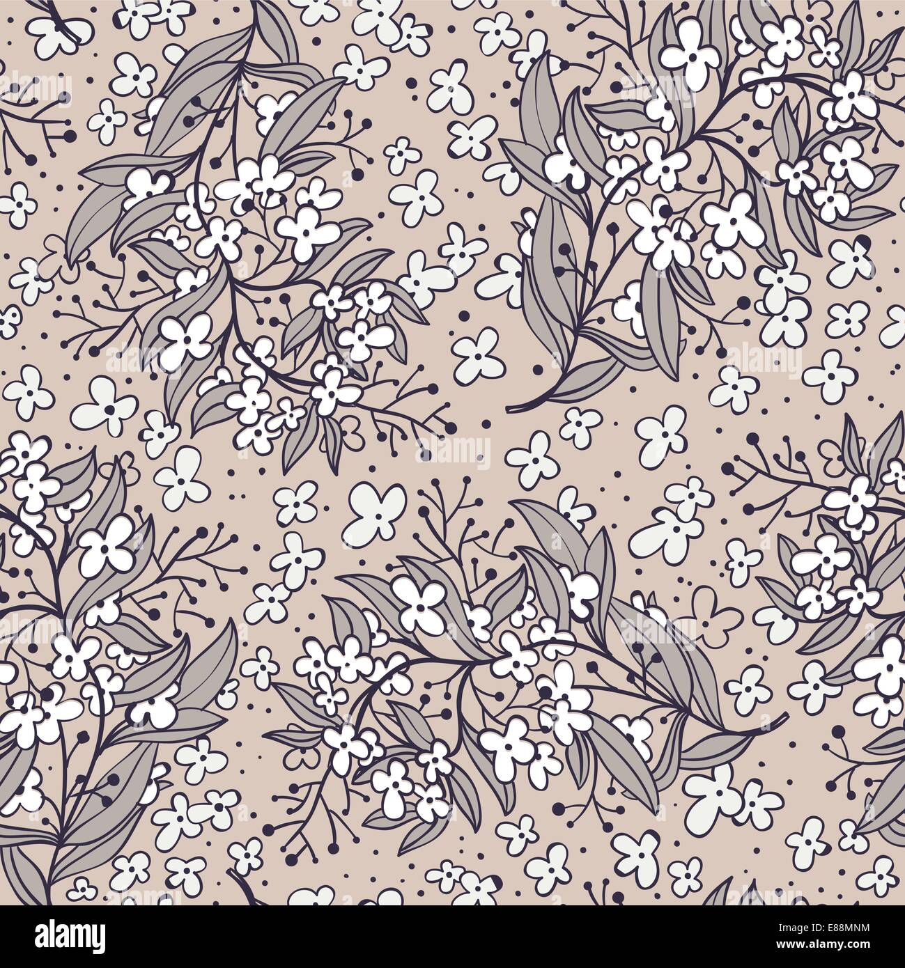 vector floral seamless pattern Stock Vector Image & Art - Alamy