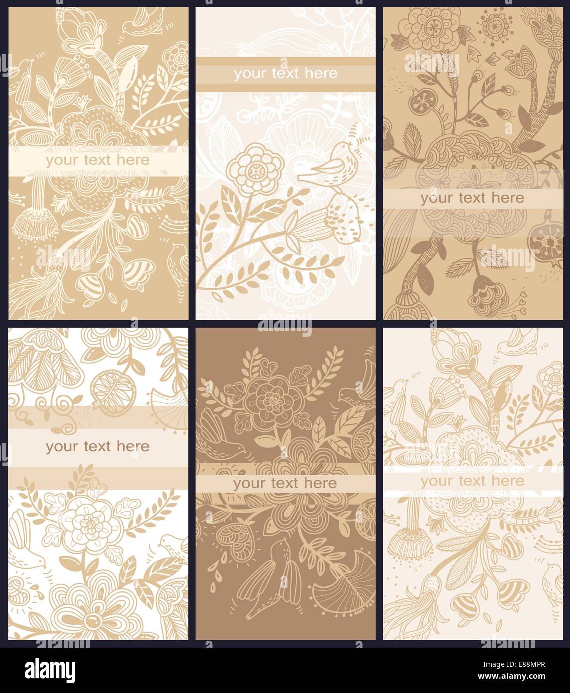 vector set of floral cards Stock Vector Image & Art - Alamy