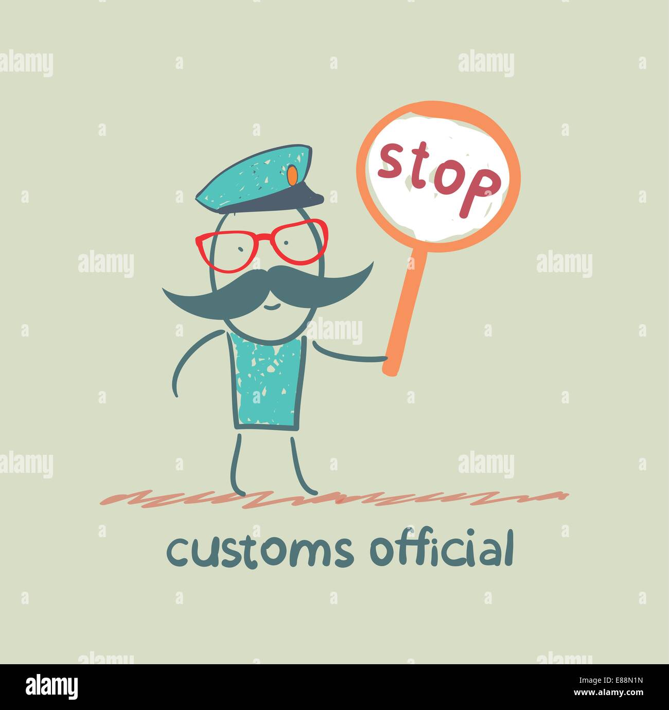 customs officer holding a stop sign Stock Vector Image & Art Alamy