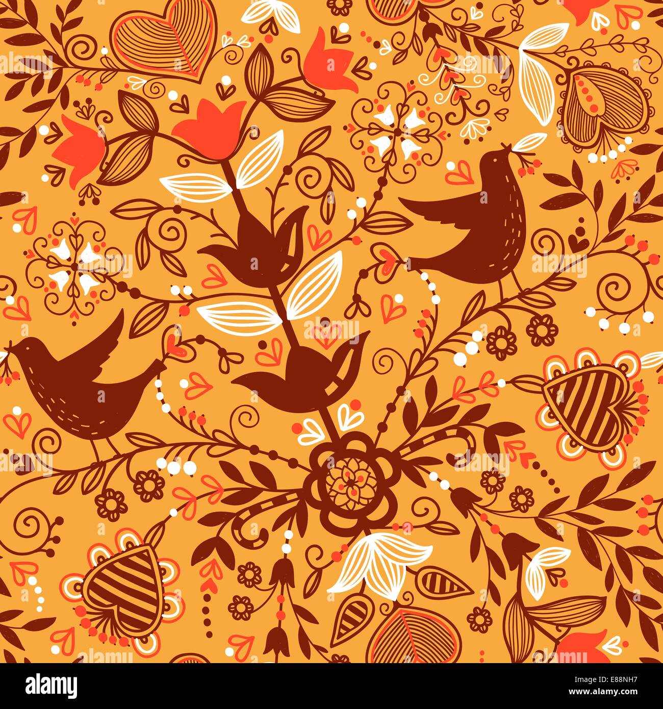 vector floral seamless pattern Stock Vector Image & Art - Alamy