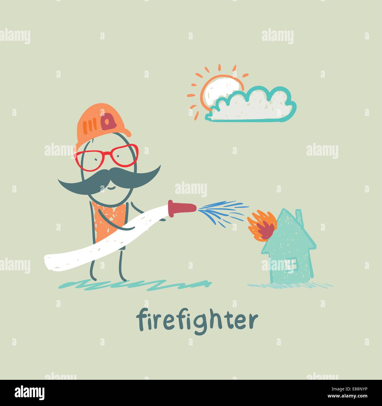 Fire department extinguishes Stock Vector Images - Alamy