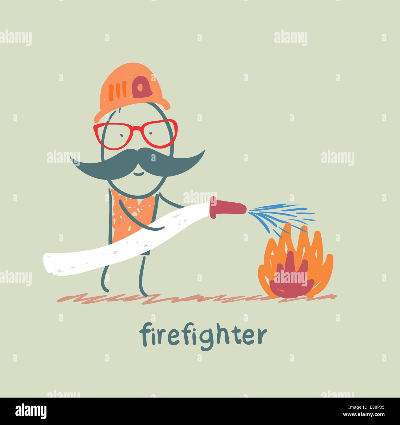 firefighter puts out fire Stock Vector Image & Art - Alamy