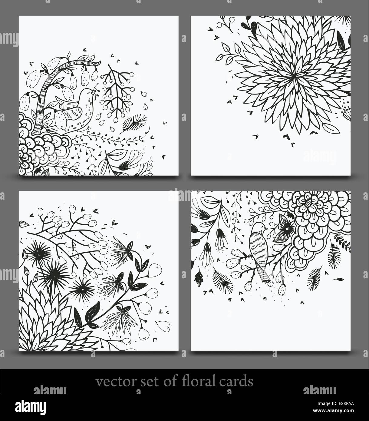vector set of abstract floral cards Stock Vector Image & Art - Alamy