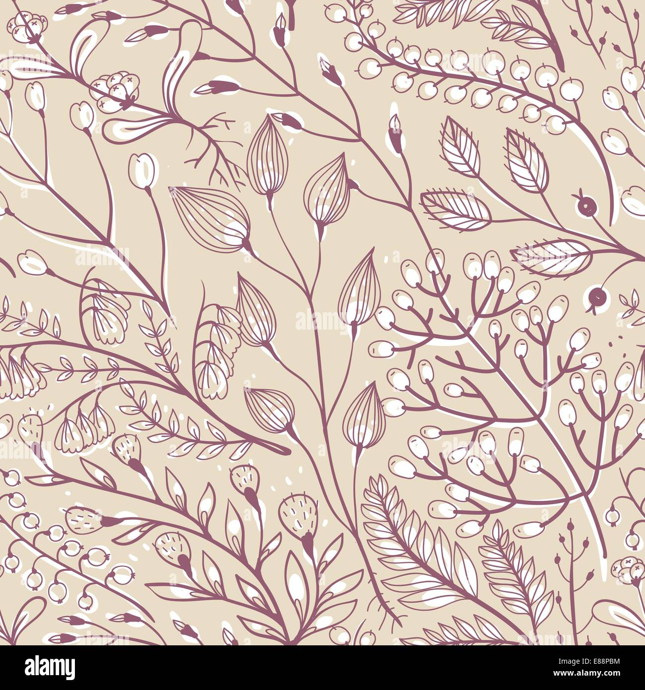 vector floral seamless pattern Stock Vector Image & Art - Alamy