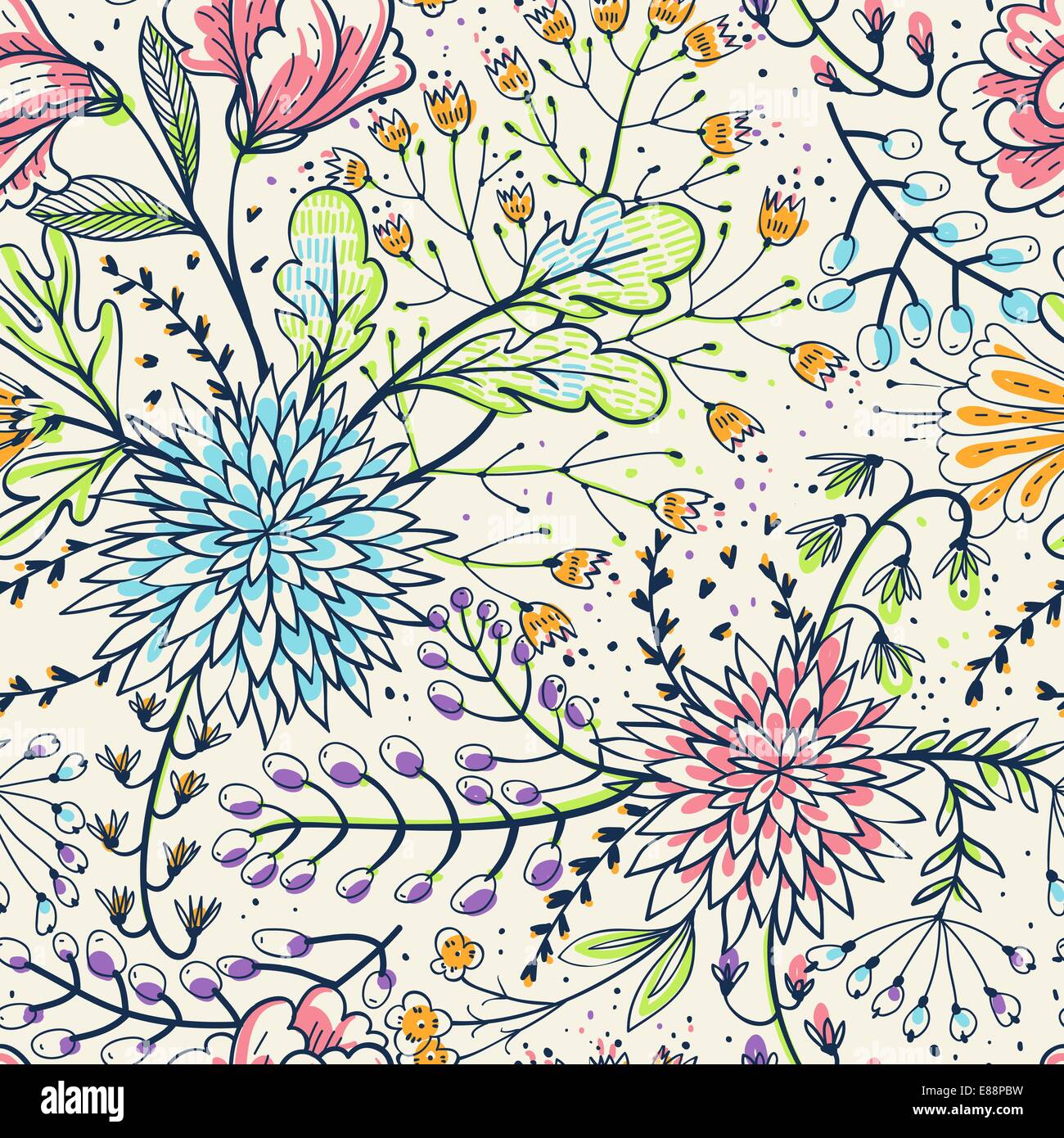 vector floral seamless pattern Stock Vector Image & Art - Alamy