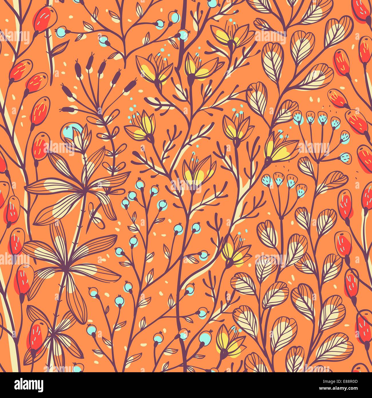 vector floral seamless pattern Stock Vector Image & Art - Alamy
