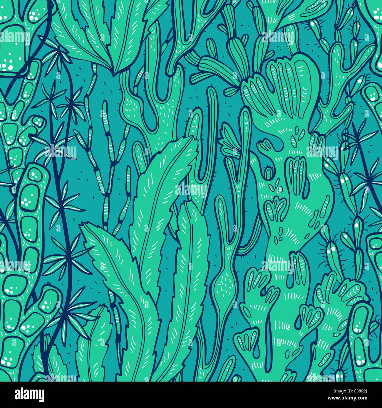 vector seamless pattern with sea plants Stock Vector Image & Art - Alamy