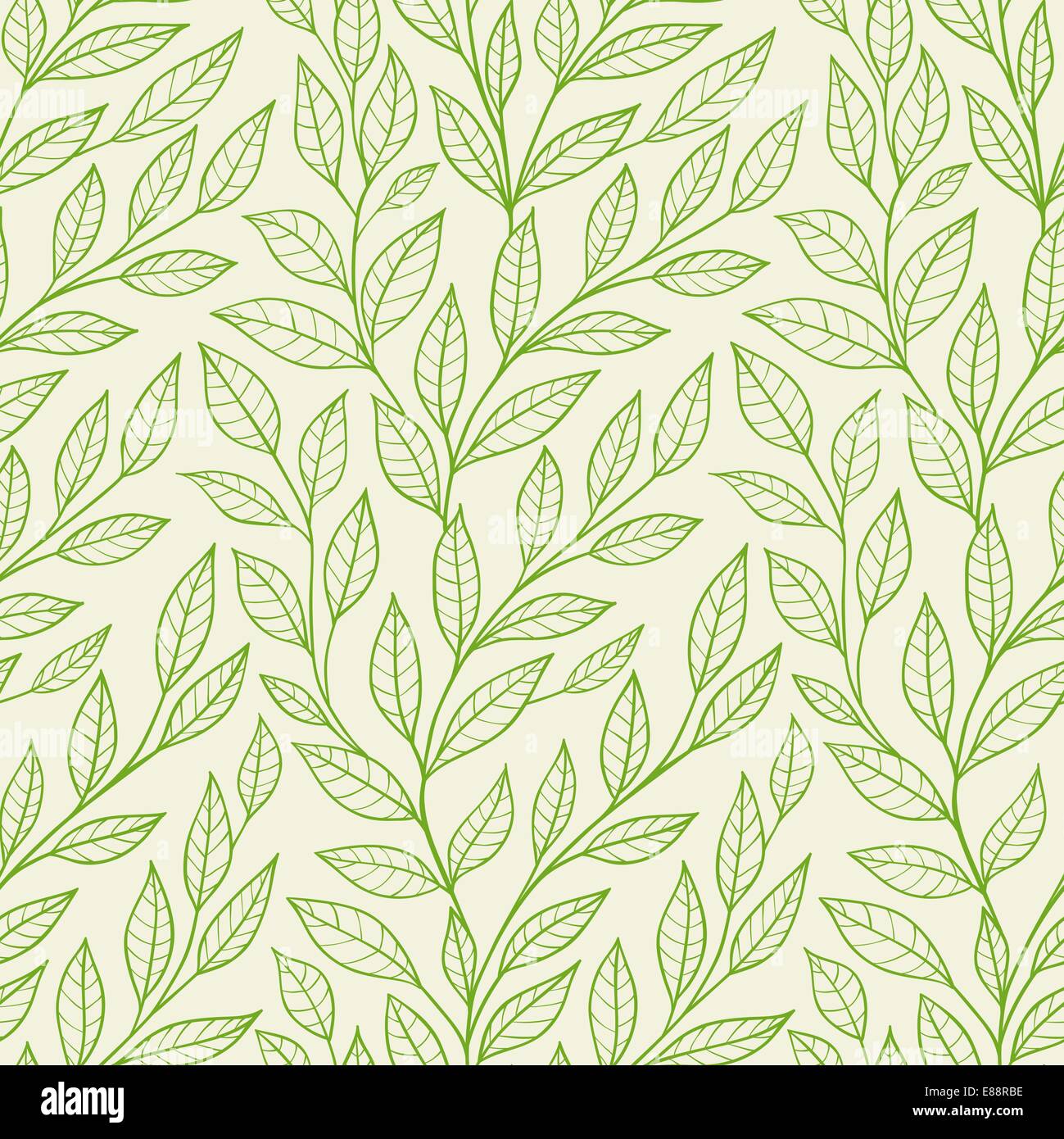 Vector seamless pattern with green leaves Stock Vector Image & Art - Alamy