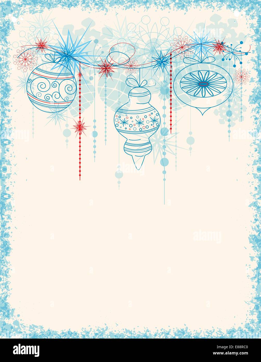Christmas vector background with blue decorations Stock Vector Image ...