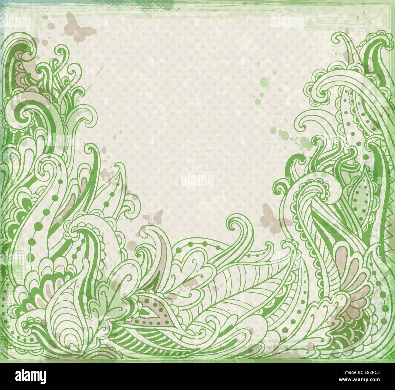 Green abstract vector floral background Stock Vector Image & Art - Alamy