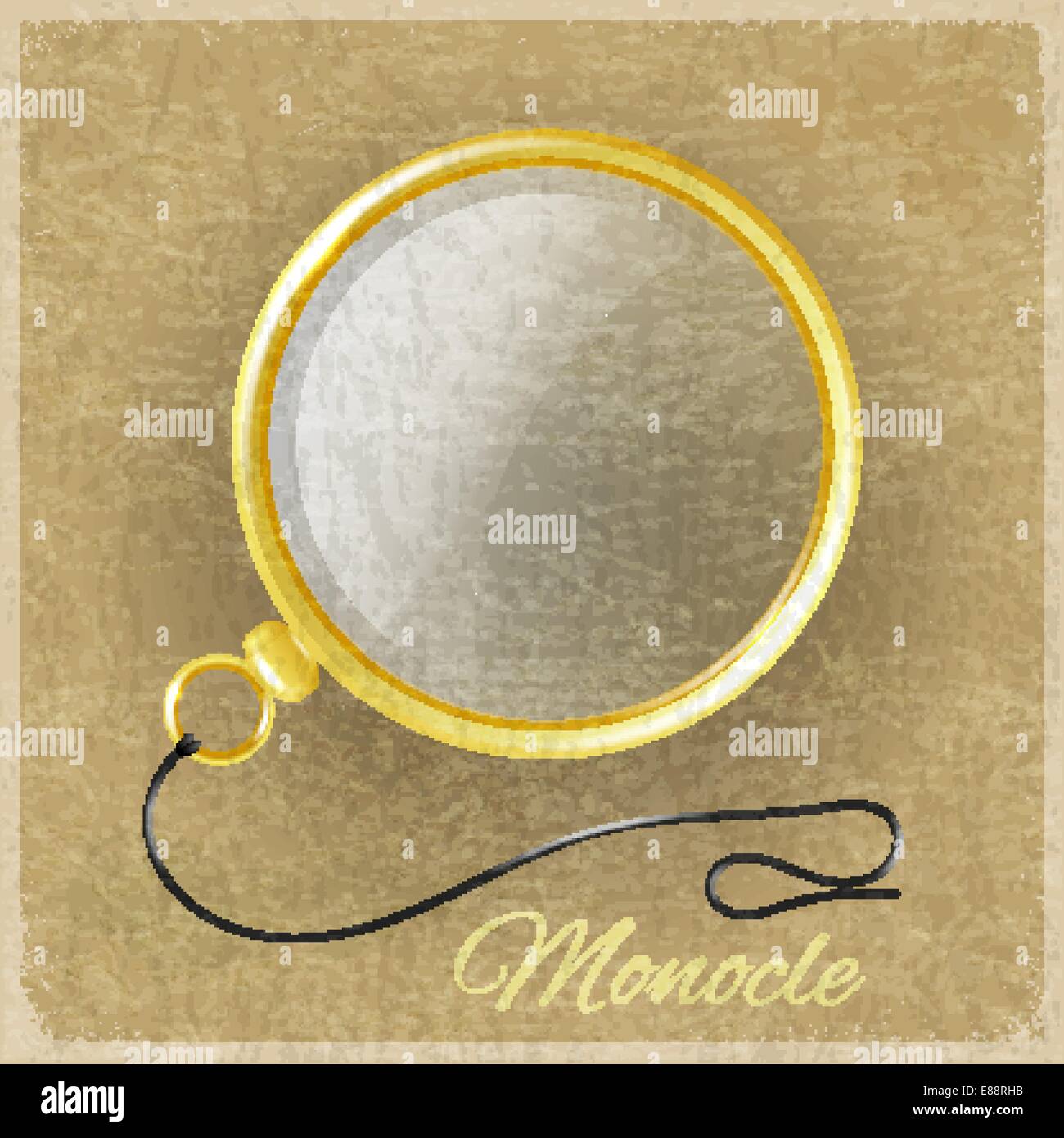 Antique gold monocle on a grunge background Stock Vector Image & Art