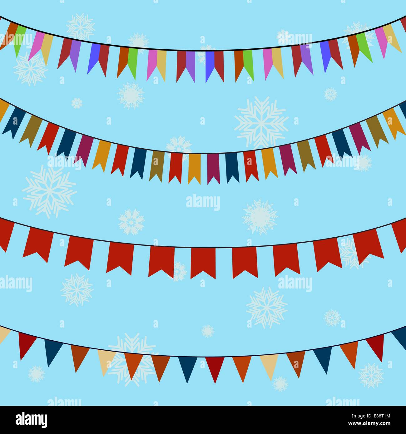Set of festive colored flags on curved ropes Stock Vector Image & Art ...