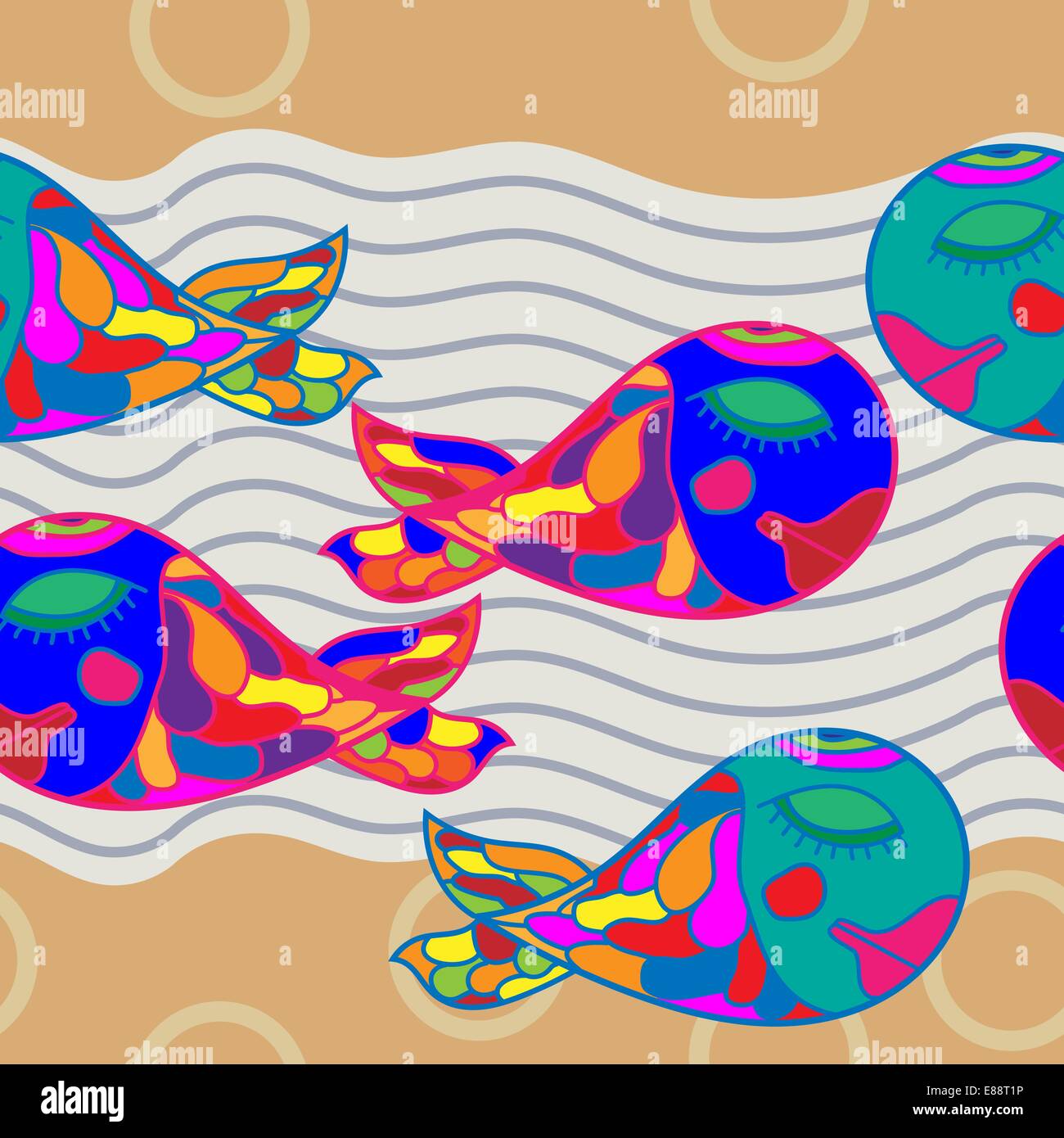 Fish Sleep Icon Seamless texture with sleeping fish Stock Vector Image & Art - Alamy