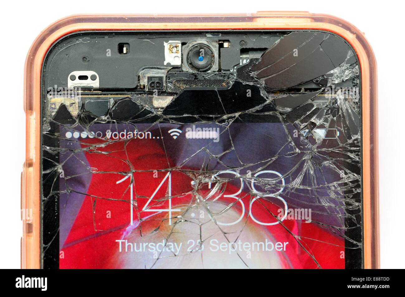 A broken screen on an iphone Stock Photo - Alamy