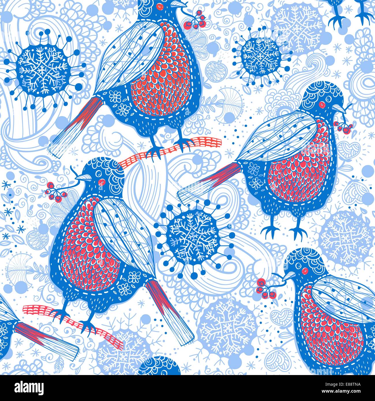 vector seamless pattern with funny birds Stock Vector Image & Art - Alamy
