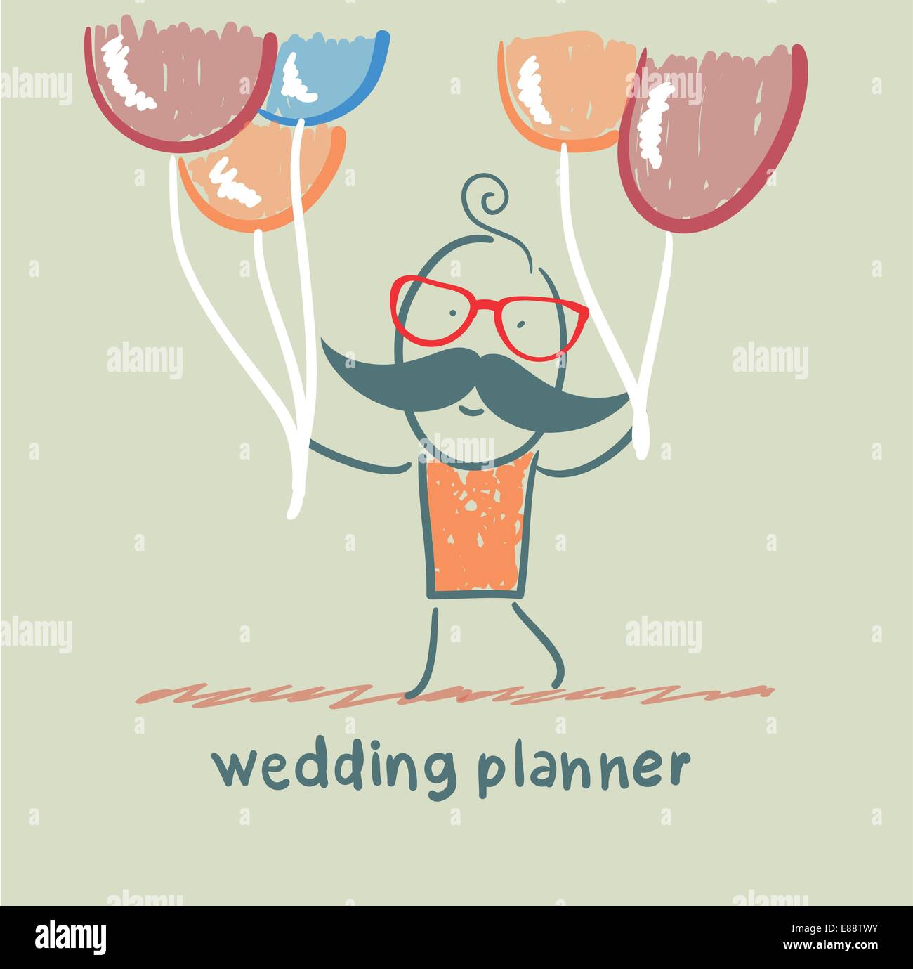 wedding planner with helium balloons Stock Vector Image & Art - Alamy