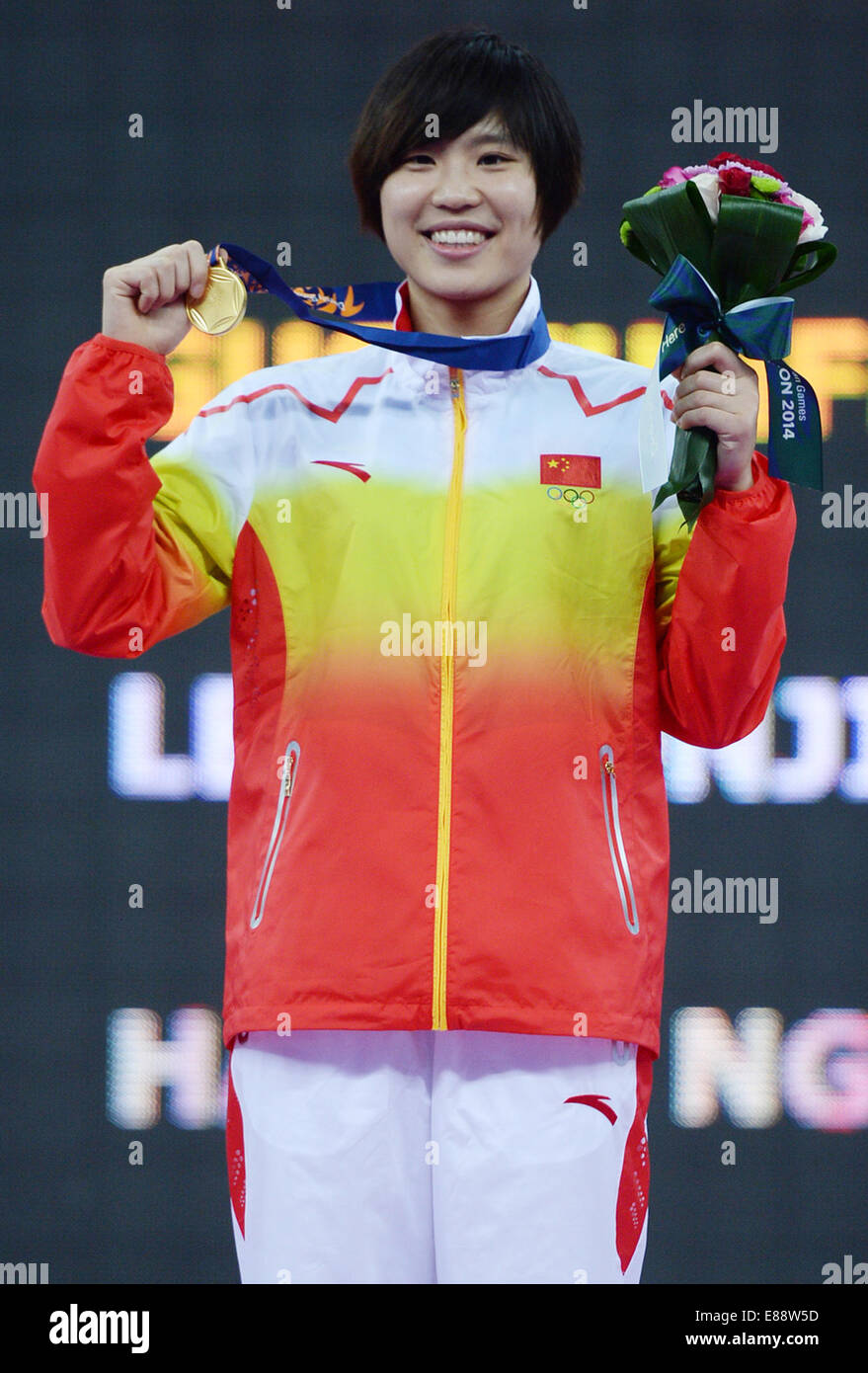 Incheon, South Korea. 2nd Oct, 2014. Guo Yunfei of China poses on the ...