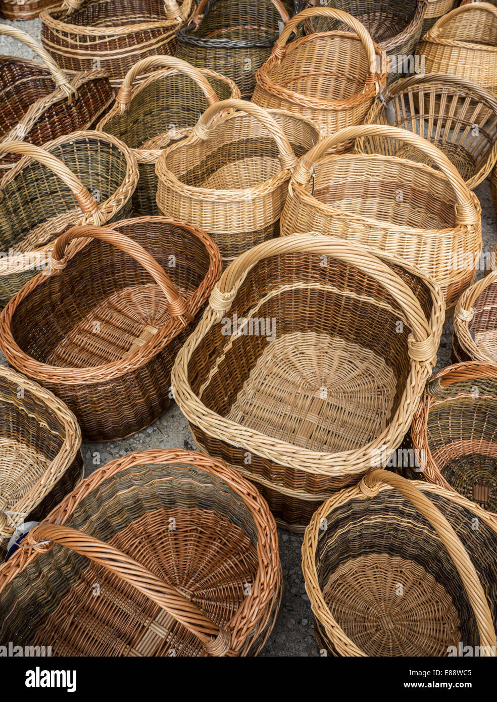 Wickerwork baskets hires stock photography and images Alamy