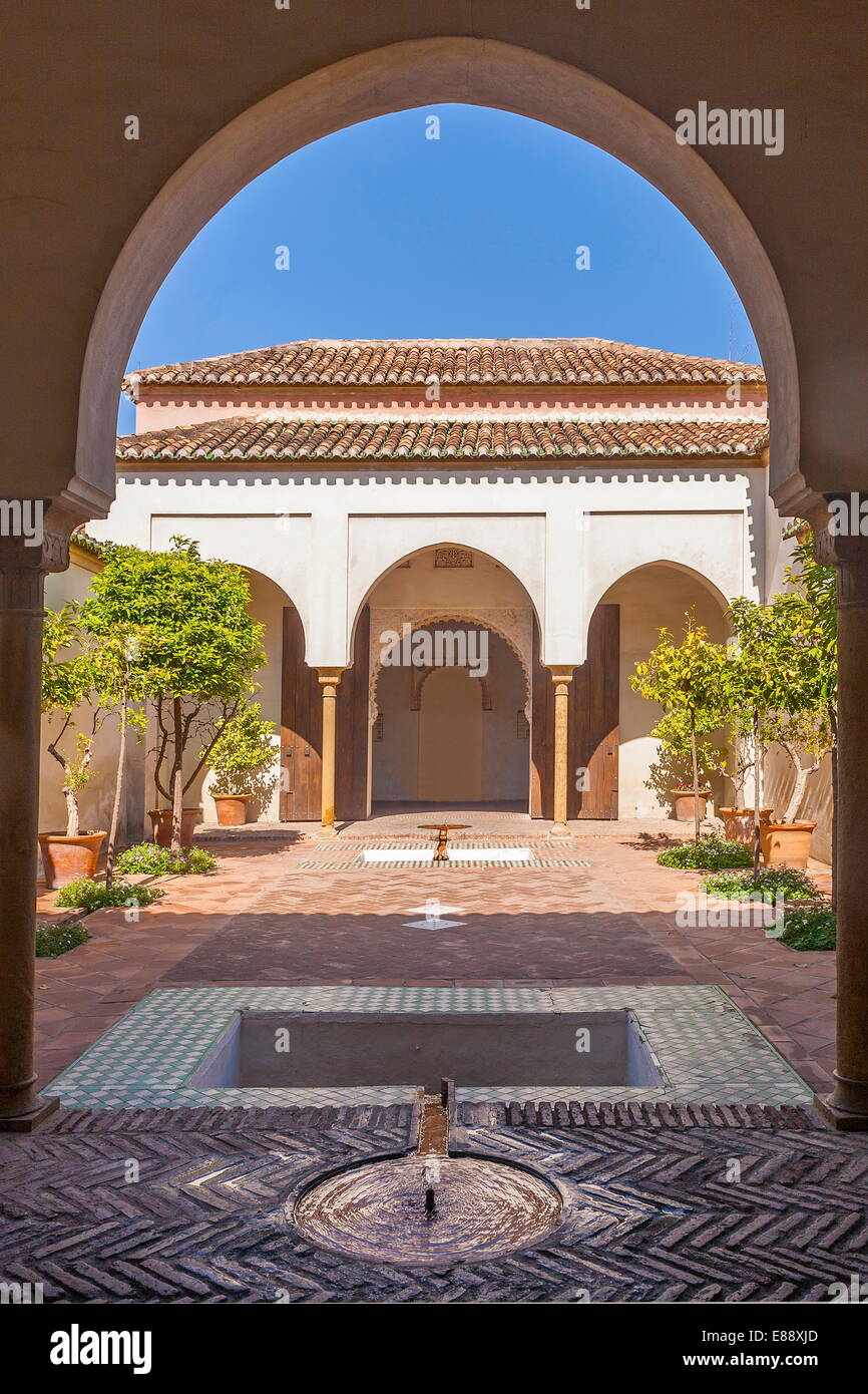 Courtyard in Alcazaba, Malaga, Andalucia, Spain, Europe Stock Photo