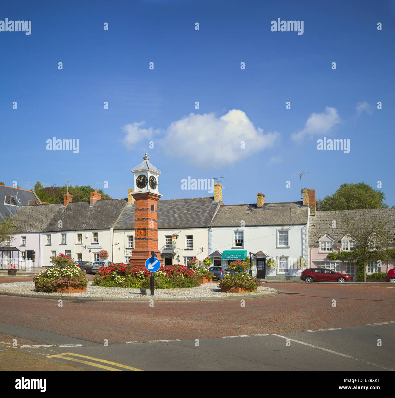 Twyn square, Usk, Monmouthshire. Stock Photo