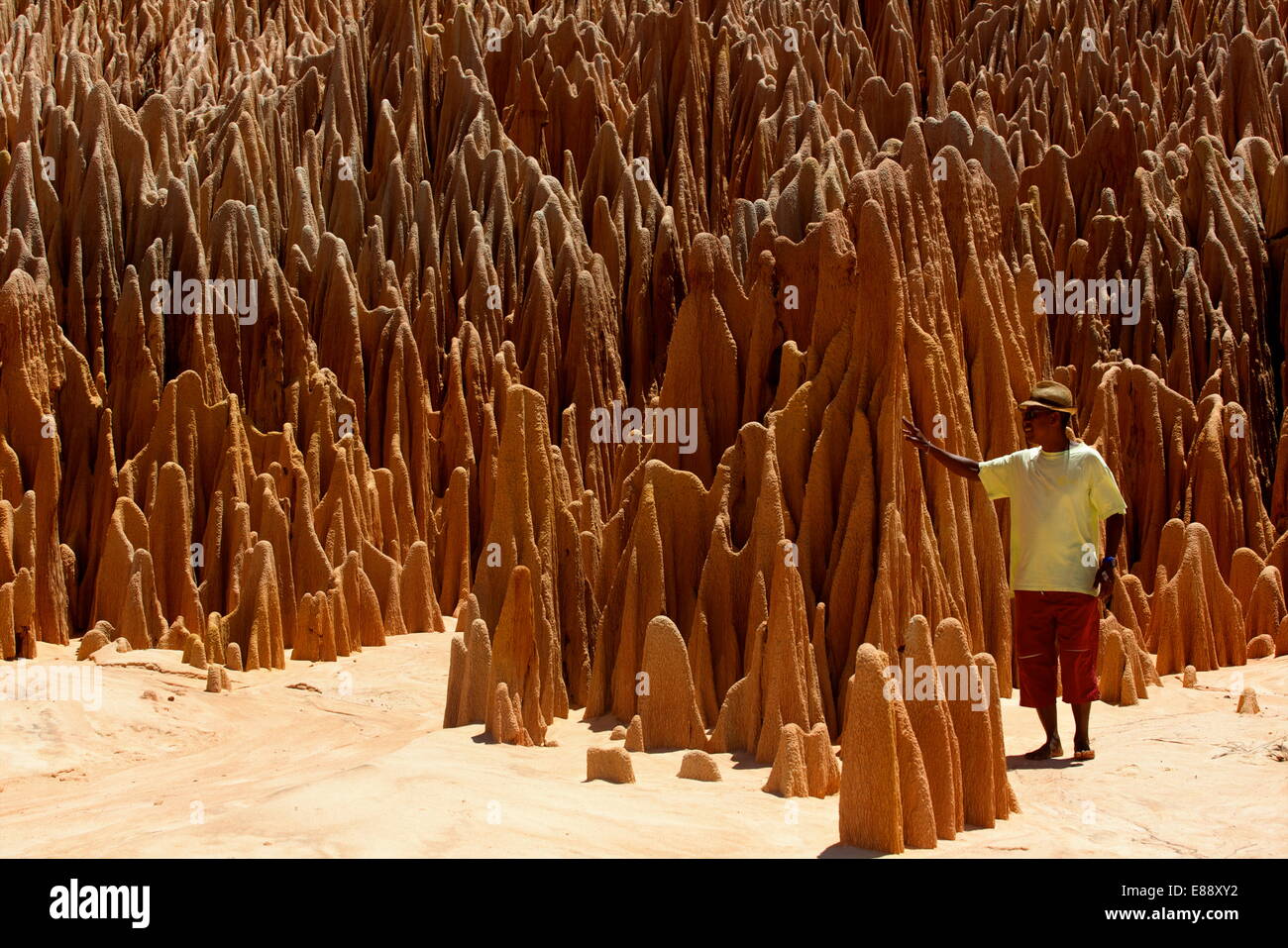 In the red tsingy area, close to Diego Suarez bay, Northern Madagascar, Africa Stock Photo