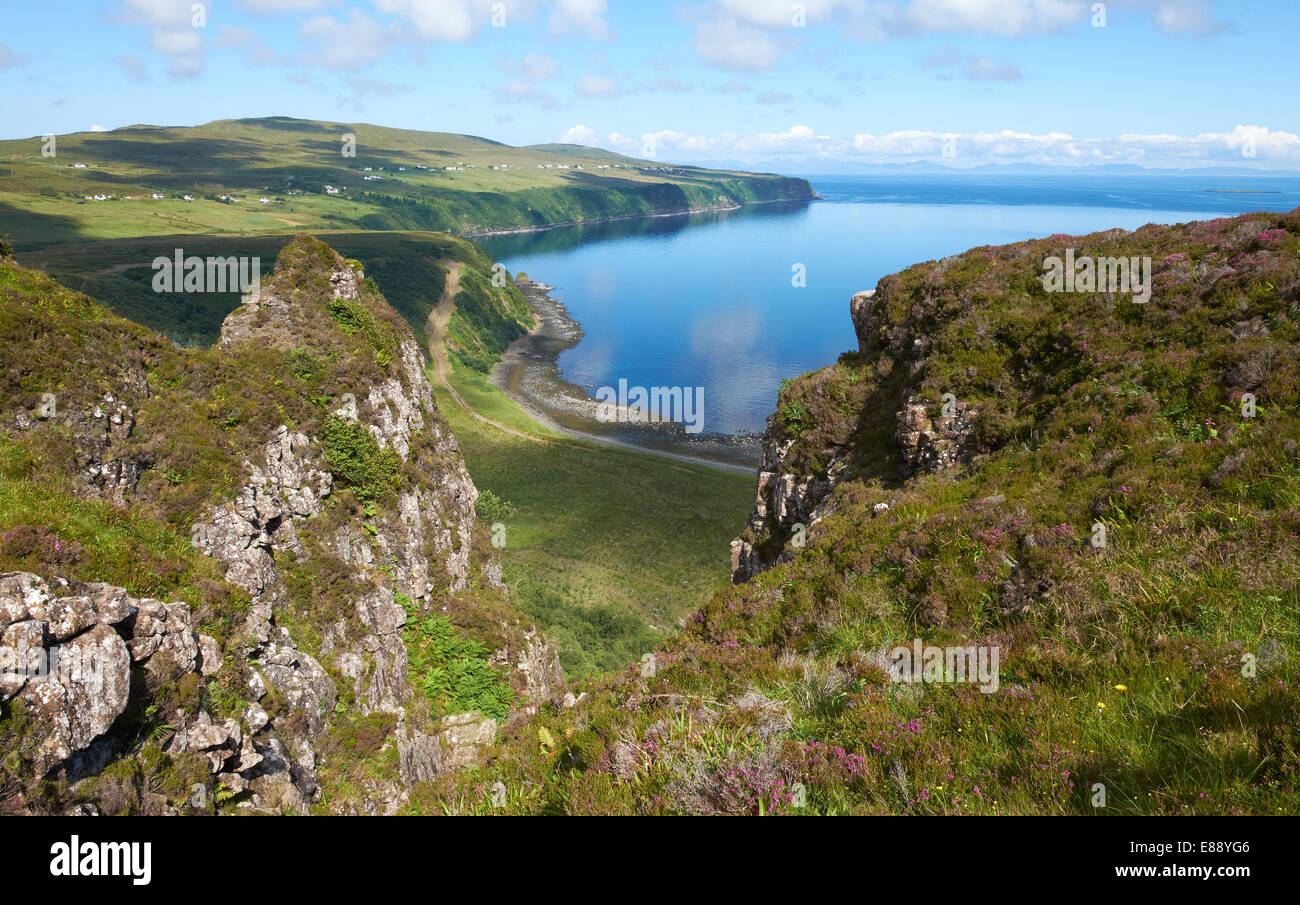 Villages of Gillen & Knockbreck from the Score Horan on the Waternish Coastline on the Isle of Skye, Scotland Stock Photo