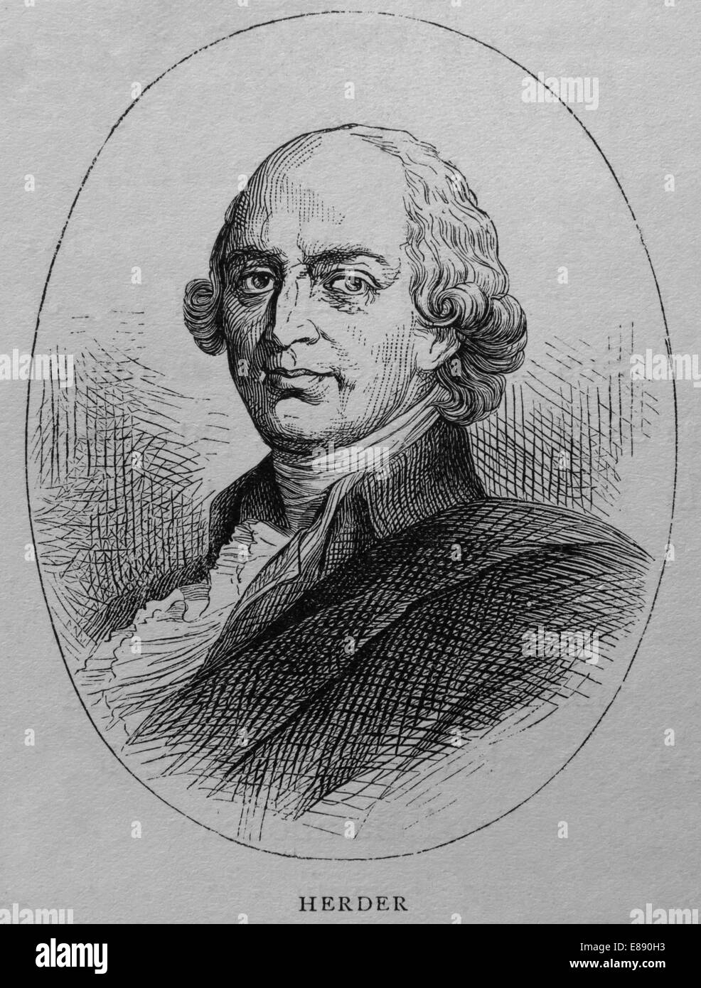 Johann Gottfried von Herder (1744-1803). German philosopher. Engraving. Stock Photo