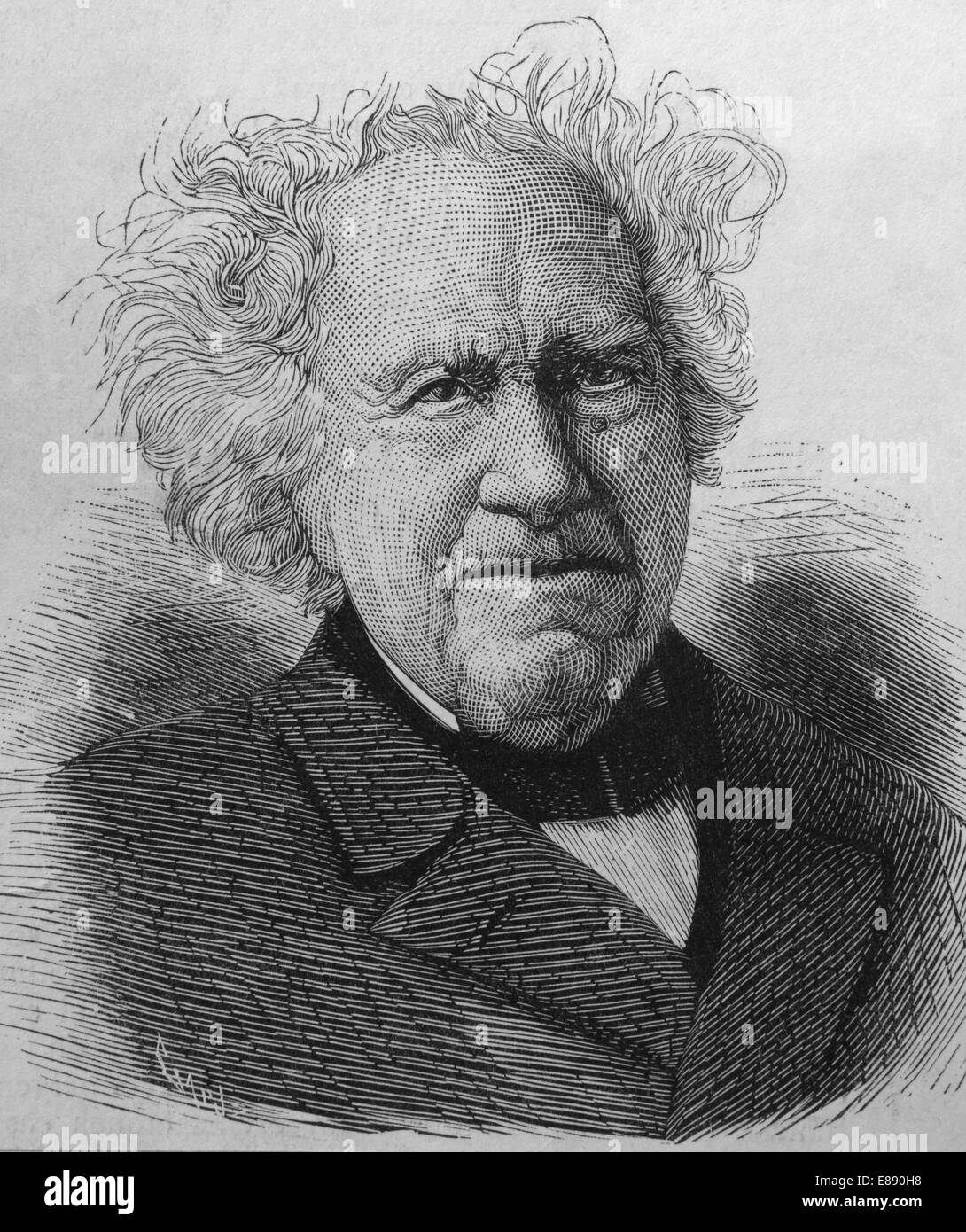 Michel Eugne Chevreul (1786 -1889). French chemist whose work with fatty acids led to early applications in the fields of art a Stock Photo