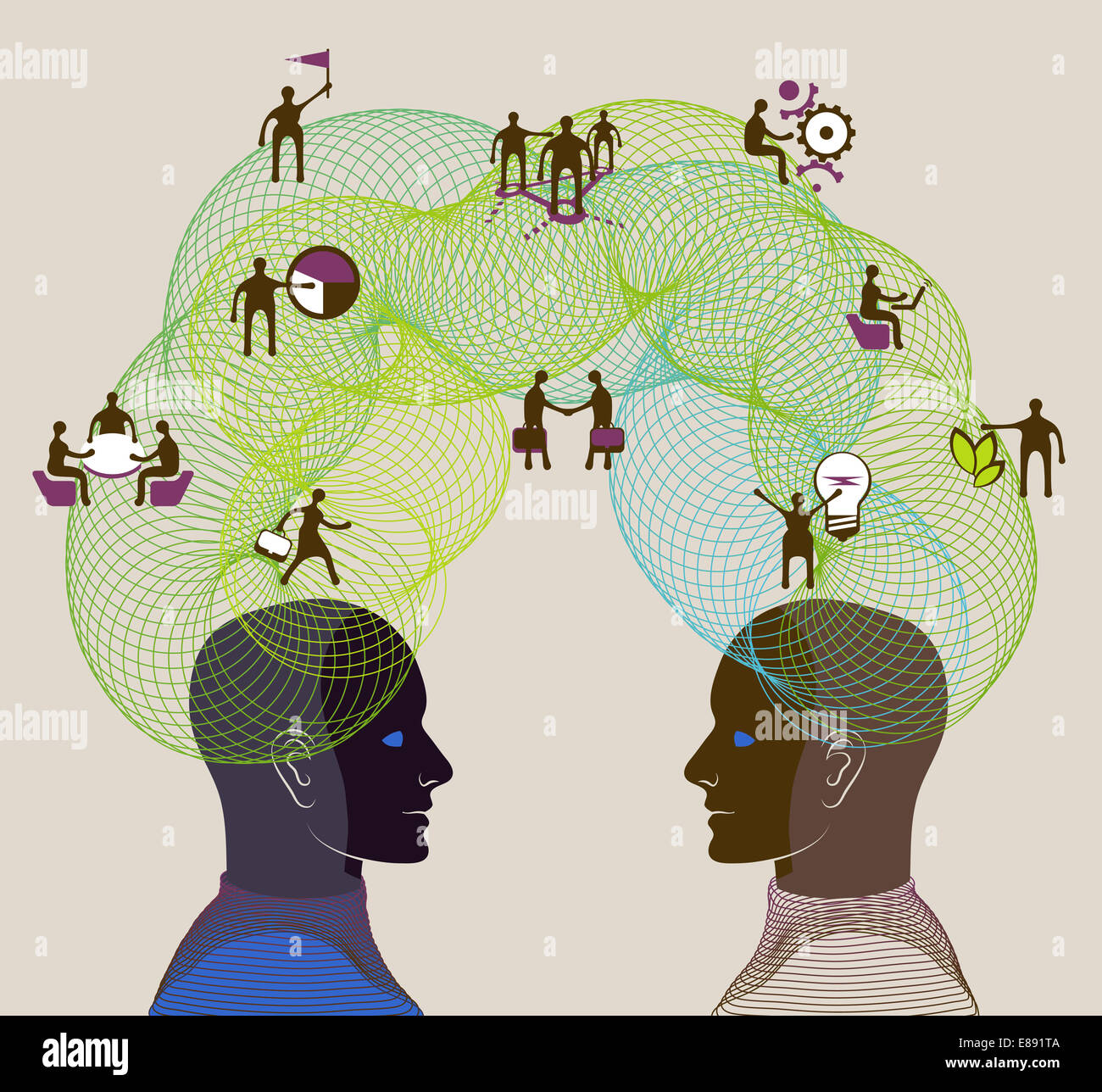 Business concept. Illustration of collaboration, teamwork and creative thinking Stock Photo