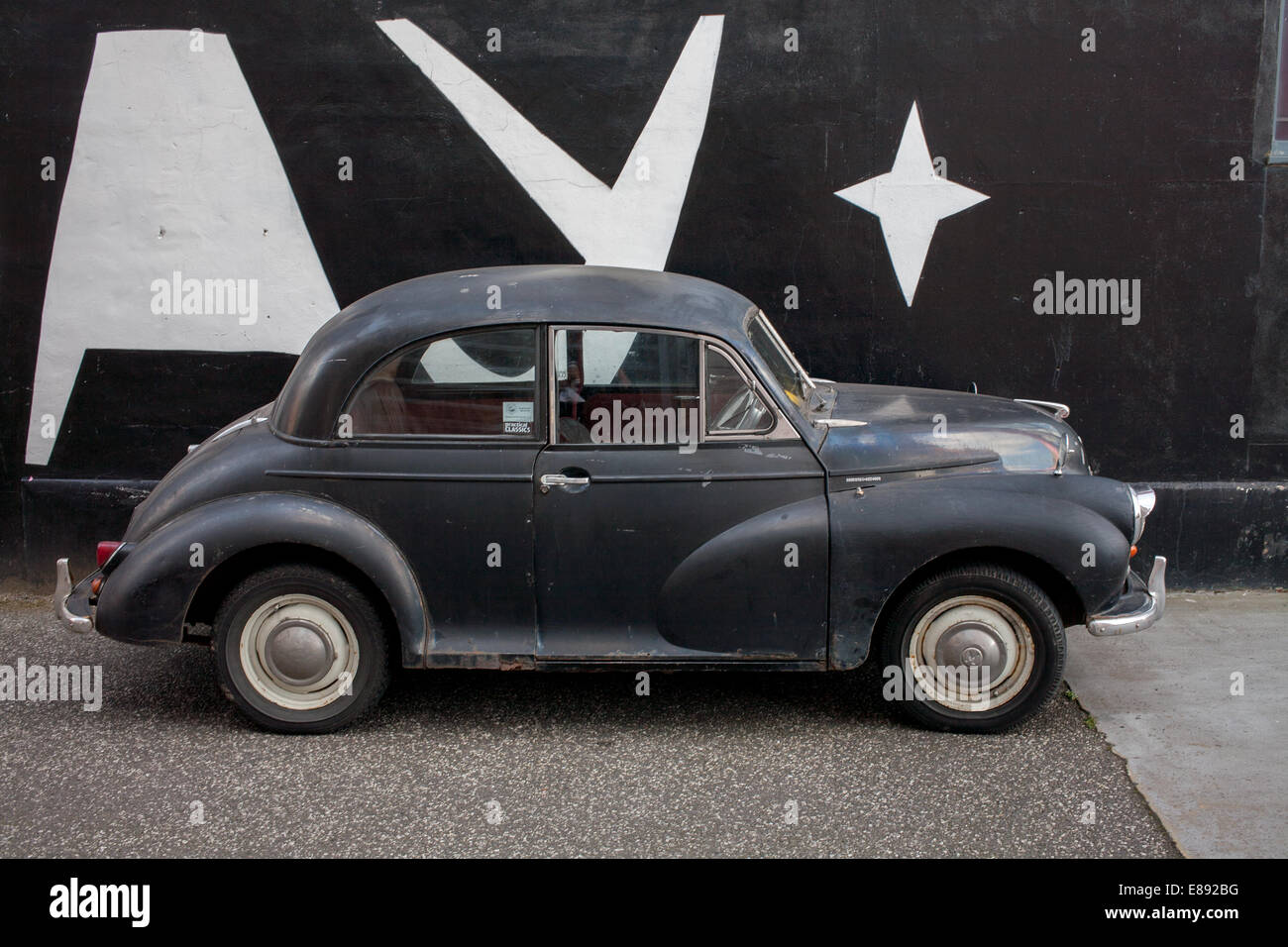 A Morris Minor classic car in Sheffield UK Stock Photo - Alamy
