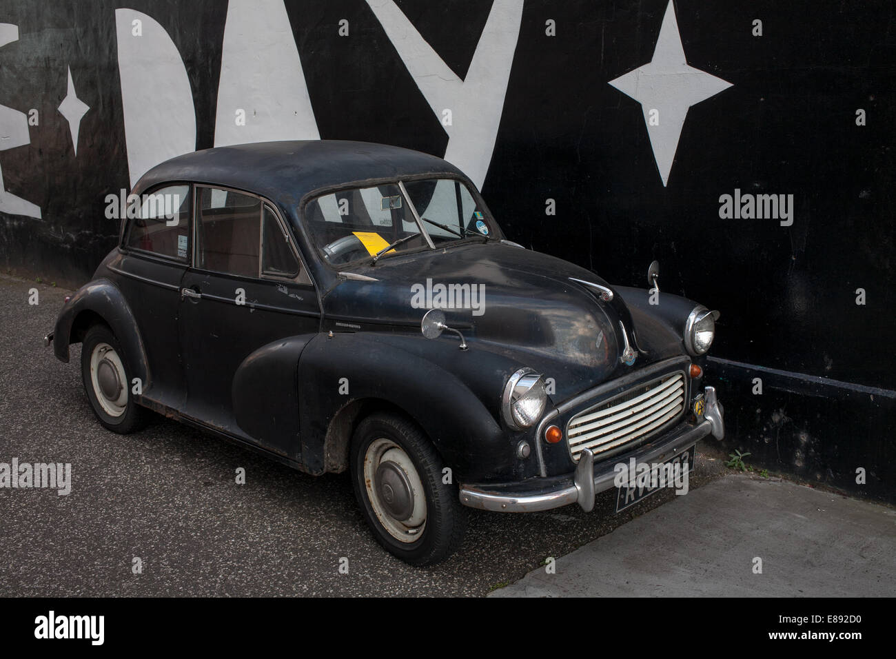 A Morris Minor classic car in Sheffield UK Stock Photo - Alamy