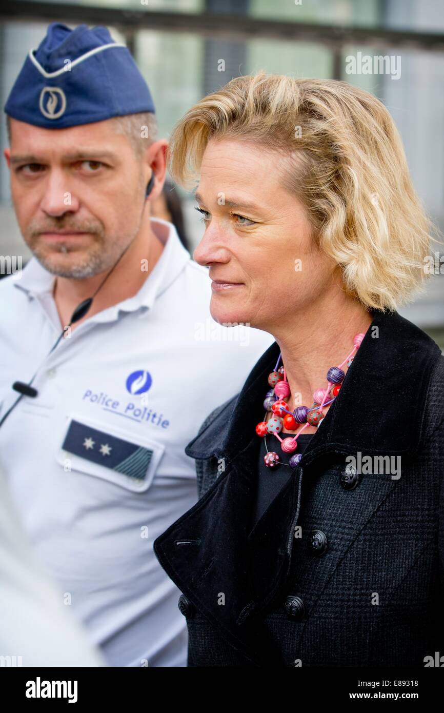 Brussels, Belgium. 2nd Oct, 2014. Delphine Boel arrives at the Palace of Justice in Brussels, Belgium, 2 October 2014. Delphine Boel is alleged to be the illegitimate daughter of King Albert II of Belgium and intends to prove that by an DNA test at court. Photo: Patrick van Katwijk/NETHERLANDES OUT/ FRANCE OUT/dpa/Alamy Live News Stock Photo
