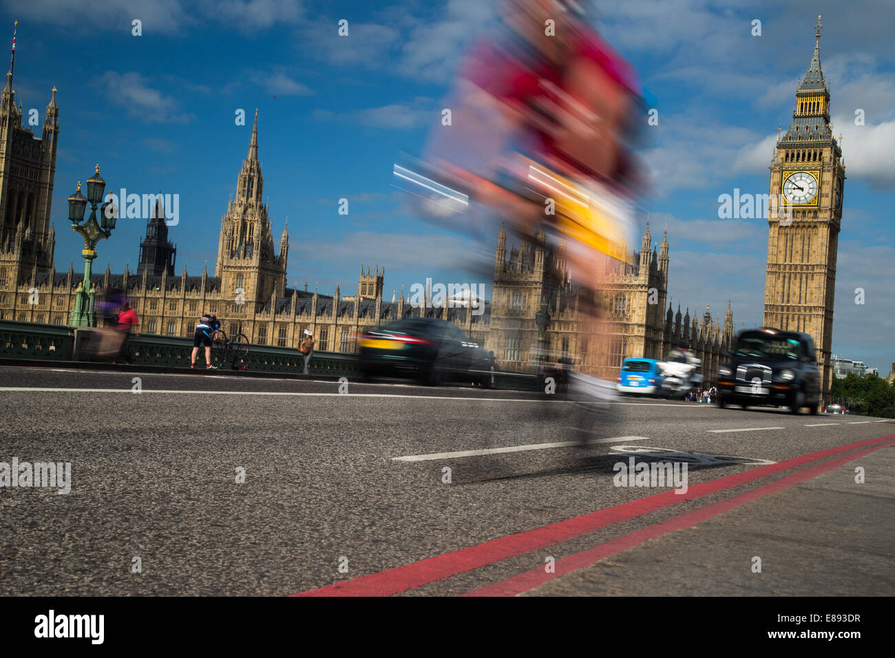 The Houses of Parliament-The Palace of Westminster-The Elizabeth Tower with Big Ben,The House of Commons and the House of Lords Stock Photo