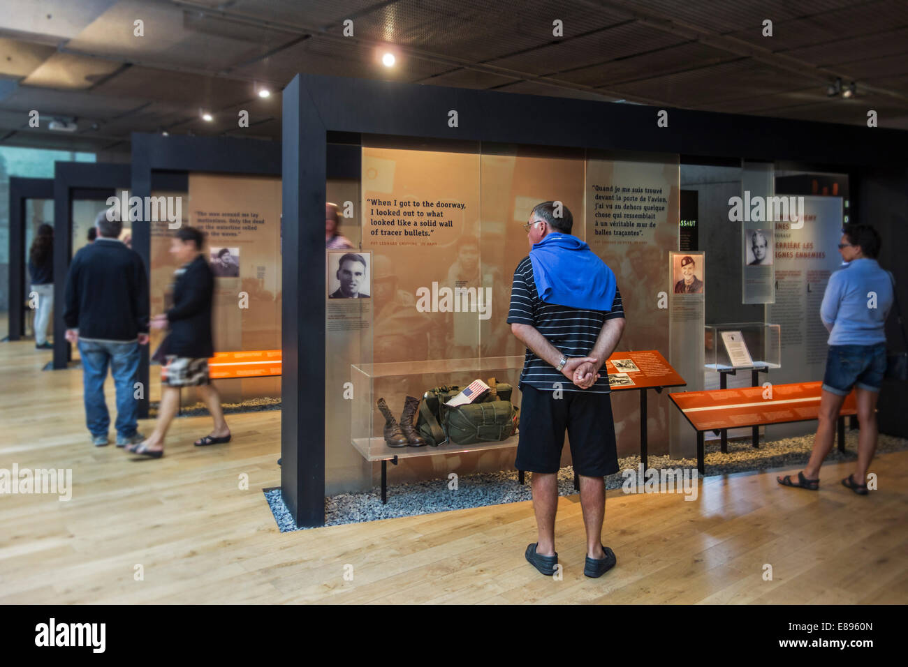 Interior of visitors centre at the Normandy American Cemetery and Memorial, Omaha Beach, Colleville-sur-Mer, Normandy, France Stock Photo