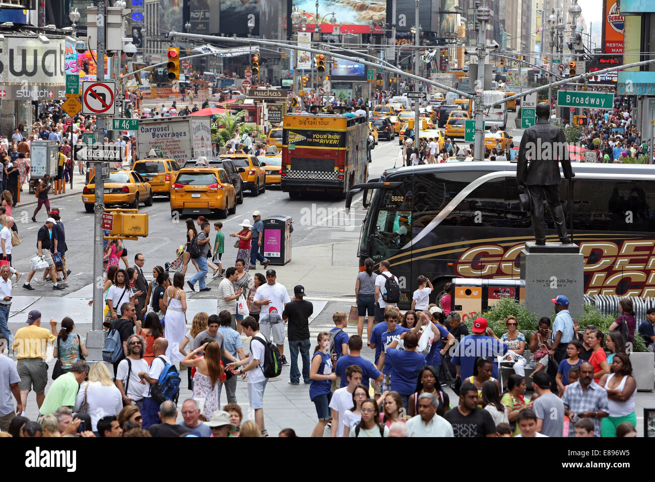 New York, United States, people in Times Square Stock Photo