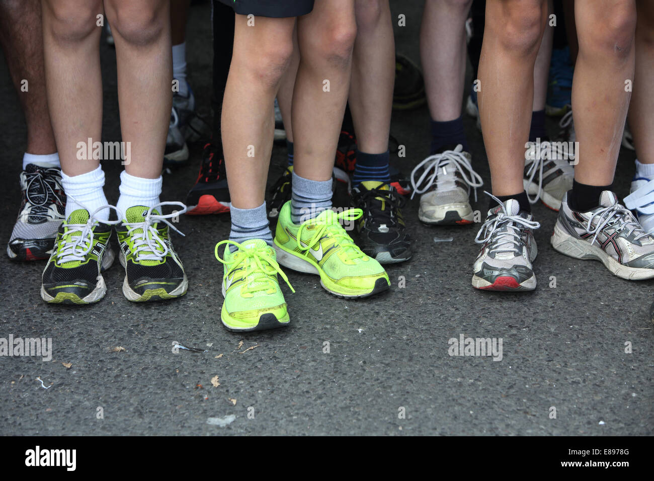Berlin, Germany, legs of people in running shoes Stock Photo Alamy