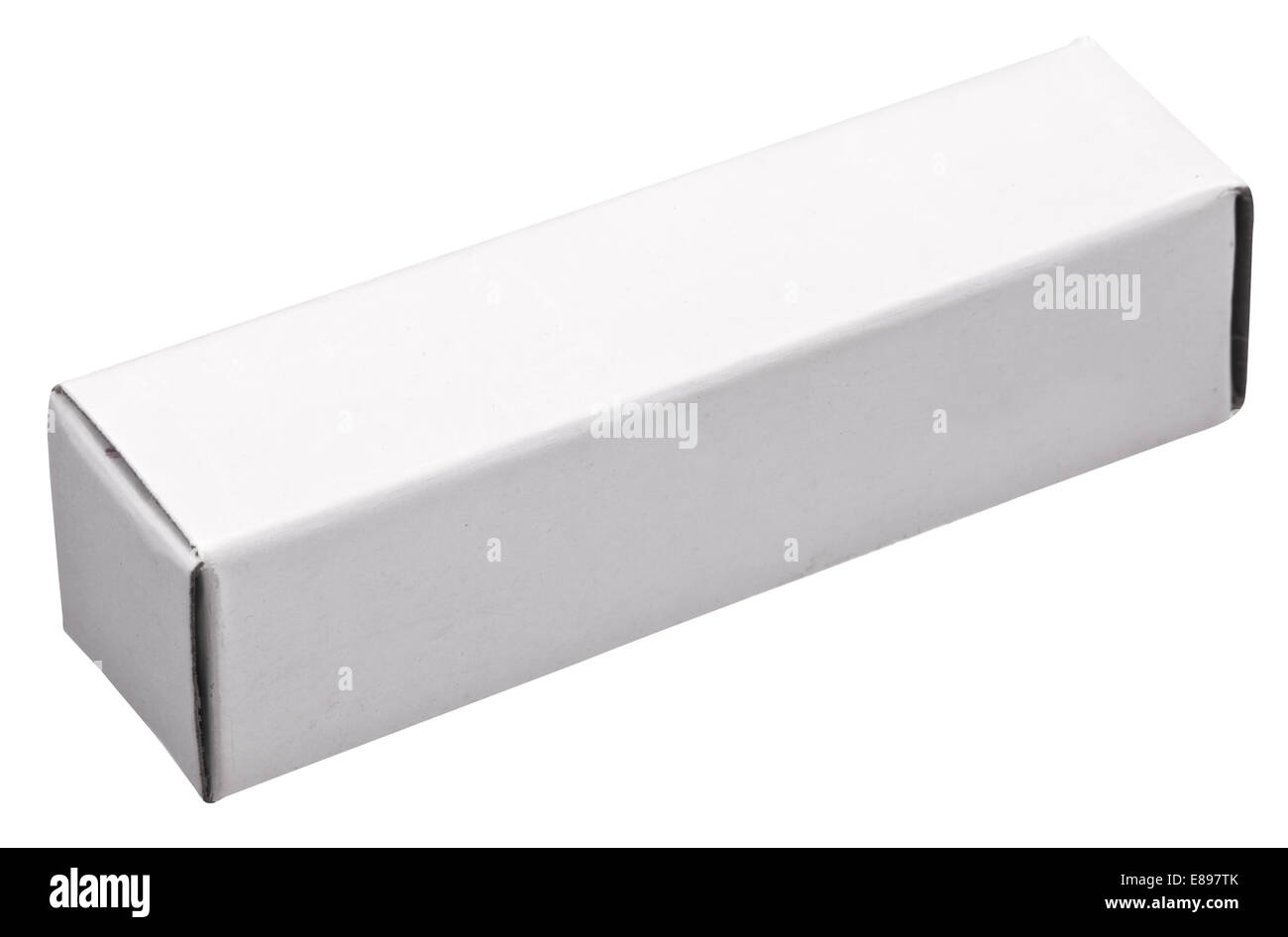 Long white paper box. File contains clipping paths. Stock Photo