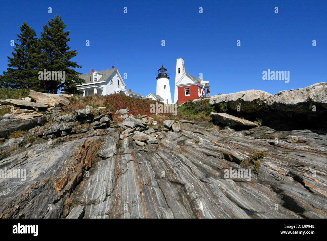 Pemaquid Point Lighthouse, Bristol, Maine Stock Photo